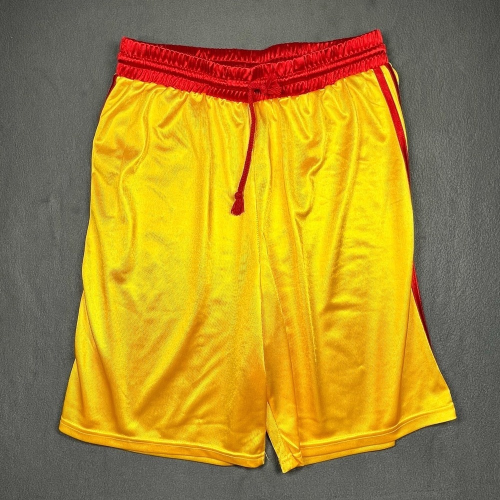 Spirit Dodgeball Men Athletic Shorts Yellow Red Polyester Large Movie Costume